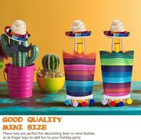 Petit Sombrero Panama mexicain pour poupée bouteille de parfum décoration personnalisée Mini chapeau Pet Cowboy chapeaux