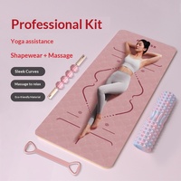 Tapis de yoga personnalisé de haute qualité avec logo, pliable, en caoutchouc TPE épais, imprimé, pour femmes, ensemble de fitness, bandes de résistance, rouleaux en mousse, bâton de fitness