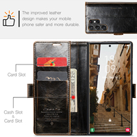 2023 Caseme plissé Grain PU cuir portefeuille étui de téléphone pour Samsung S23 Ultra Note 20 Ultra téléphone accessoires protéger téléphone portable