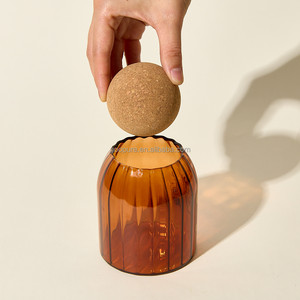 Vasos <span class=keywords><strong>de</strong></span> vidrio ámbar resistentes al calor <span class=keywords><strong>de</strong></span> 500ml personalizados al por mayor, divertido tarro <span class=keywords><strong>de</strong></span> vidrio vacío <span class=keywords><strong>con</strong></span> tapa <span class=keywords><strong>de</strong></span> bola <span class=keywords><strong>de</strong></span> <span class=keywords><strong>corcho</strong></span> para hacer cera <span class=keywords><strong>de</strong></span> soja - Product Image 5