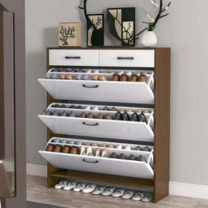 Banco Moderno de Lujo para Almacenamiento de Zapatos con 4 Estantes, Color Blanco, a Prueba de Polvo, Extensible, Convertible, Plegable, para Sala de Estar, Apartamento, Hogar - Product Image 3