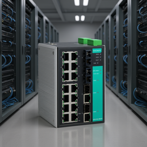 Commutateur géré Moxa EDS-518A-MM-SC 16 ports Ethernet 10/100M, commutateur industriel sur rail DIN - Product Image 3