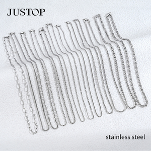 Chaînes longues unisexes en acier inoxydable, chaîne à maillons, OEM/vente en gros, plaqué or/argent personnalisé, style européen et américain, tendance - Product Image 2