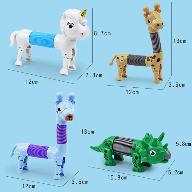 Animal Pop Tube Neuerscheinung Stresslinderung Stretch Pop Tube Fidget-Spielzeug Animal Pop Tube für Kinder