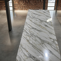 Panneau de décoration murale en feuille de marbre PVC brillant Panneau mural haut brillant pour la décoration intérieure