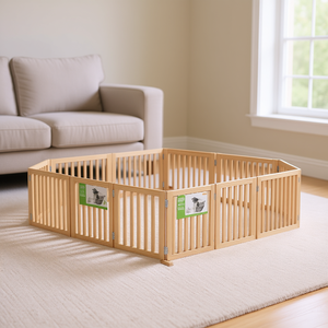 Juego de 8 Paneles para Perros, 252 Pulgadas, Madera de Álamo Natural, Corral para Mascotas, Uso en Interiores - Product Image 2