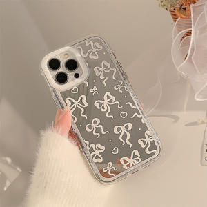 Girl Street Fashion Ins Style Bow Pattern Mirror <span class=keywords><strong>Back</strong></span> Cover Case para <span class=keywords><strong>iPhone</strong></span> 16 15 <span class=keywords><strong>14</strong></span> <span class=keywords><strong>Pro</strong></span> Max South America <span class=keywords><strong>Market</strong></span> Case - Product Image 4
