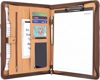 Portafolio de Cuero PU A4, Carpeta de Archivos para Documentos Empresariales, Portapapeles y Calculadora con Logotipo Personalizado
