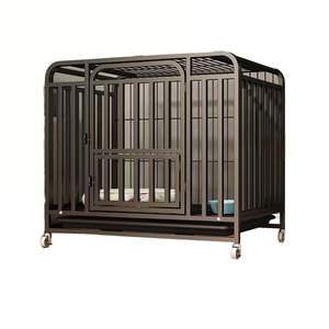 กรงสุนัขโลหะสำหรับงานหนักแบบพาณิชย์ โครงเหล็กทรงสี่เหลี่ยมผืนผ้าเคลือบผง รับน้ำหนักได้ 50 ปอนด์ สำหรับใช้งานกลางแจ้ง - Product Image 5