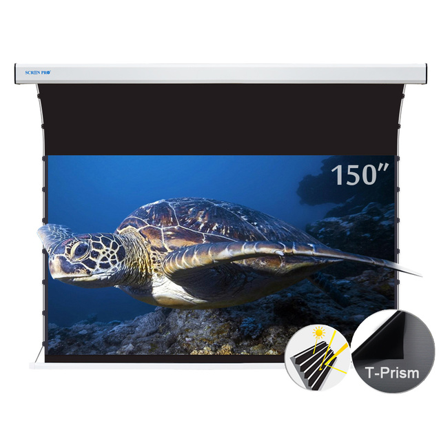 Movie Electric Projector Screen 150 Inch With Remote Control Motorized Projection Screen 16:9 HD 4K Indoor for Home Cinema