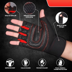 Wholesale Men's Suede Half-Finger <b>Magnetic</b> Closure Fitness Gloves Breathable Ventilated Design Weight Lifting <b>Exercise</b> Cycling - Product Image 5