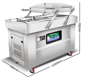 Machine de mise sous vide industrielle à double chambre, machine de mise sous vide commerciale pour aliments, viande, riz, emballage sous vide alimentaire - Product Image 3