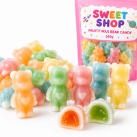 Bonbons Gommeux en Forme d'Ours 340g Sachet 5 Saveurs Remplis de Confiture Liquide Bonbons en Forme d'Animaux 3D à Mâcher en Bouteille