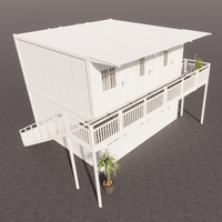 Maisons conteneurs préfabriquées pliables modernes sur mesure à 2 étages, 1 à 6 chambres, pour hôtels, villas, écoles, centres commerciaux