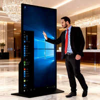 Kiosque publicitaire interactif ultra-fin 4K Android avec écran LCD IPS 75''/86'' et WiFi/USB/publication à distance pour intérieur