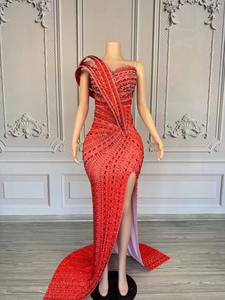 Abito da Sera Lungo con Spalle Scoperte per Cerimonie, Matrimoni, Cocktail, Ballo di Fine Anno, in Raso con Perline - Product Image 5