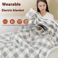 Couverture chauffante électrique portable en flanelle pour l'hiver, avec poche pour les pieds, lavable, vente en gros