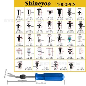 Shineyoo 1000Pcs <b>Car</b> <b>Clips</b> Assortment Plastic Fasteners For Auto Repair Replacement - Product Image 2
