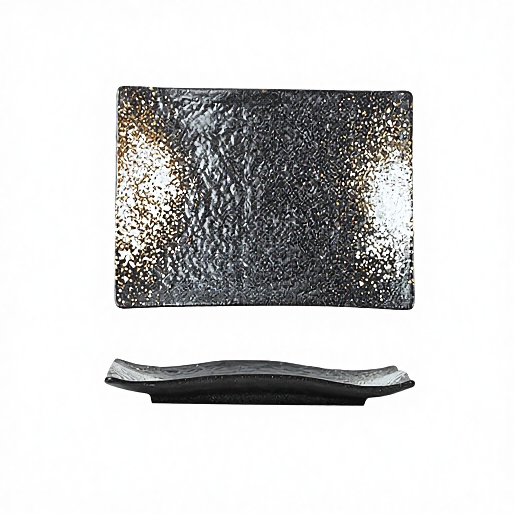 Wavy sushi plate-day light black