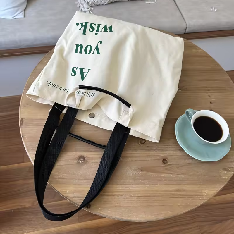 polypropylene gift pp woven shopping tote bag printed pattern canvas reusable bag cotton canvas tote vest bag