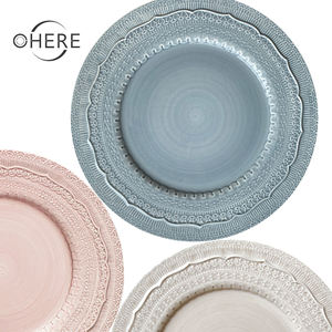 Großhandel Hochwertiges Spitzen-Porzellan-Geschirrset Luxuriöses Catering Elfenbein Modern 13-Zoll Platzteller für Hochzeiten - Product Image 6