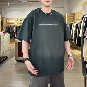 T-shirt Oversize a Maniche Corte in Maglia Lavata Resistente con Collo Rotondo Ampio, Stile American Cool Per il Travestimento - Product Image 3