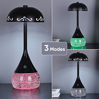 Luxe lumière chaude lumière froide lumière gradateur luminosité RGB paillettes liquide décor chevet LED lampe de bureau avec forme de parapluie