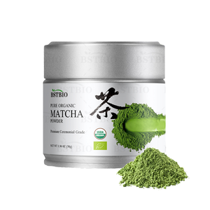 BSTBIO Thé vert matcha biologique en vrac de qualité supérieure, emballage en boîte de conserve, qualité cérémonielle 4A 5A 6A 7A, 30g 50g - Product Image 1