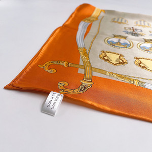 Foulards en sergé de soie avec Logo pour femmes, 100%, écharpe carrée, de styliste, Service personnalisé - Product Image 5
