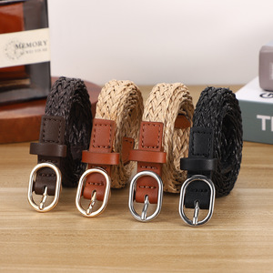 Woven <b>Elastic</b> Denim <b>Belt</b> D Ring Buckle Polyester Women's Fashion <b>Belt</b> For Leisure Summer 2026 - Product Image 1
