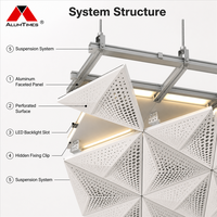 Plafonds en aluminium artistiques modernes Alumtimes, dalles décoratives pour plafond suspendu, grille de plafond suspendu, imperméable, ignifuge, pour intérieur commercial