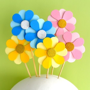 6 Flores Pequeñas Rosadas para Decoración <span class=keywords><strong>de</strong></span> <span class=keywords><strong>Pastel</strong></span> <span class=keywords><strong>de</strong></span> <span class=keywords><strong>Cumpleaños</strong></span>, Pétalos <span class=keywords><strong>de</strong></span> <span class=keywords><strong>Girasol</strong></span>, Adornos para Repostería - Product Image 2
