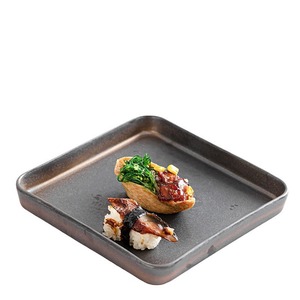 Bandeja de Servir de Cerámica Rústica Japonesa, Acabado Sólido con Aceite, Hecha a Mano, para Sushi, Pescado, Uso Residencial - Product Image 5