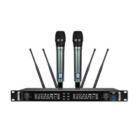 Berase CM-6000 professionnel de haute qualité nouveau microphone sans fil 2 canaux microphone en métal vraie diversité UHF