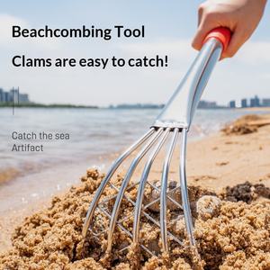 SGE SG7564 3-Piece <strong>Tide</strong> Pooling Rake Set Wooden/Steel Handle 5-7 Tines Stainless Steel Clam Digging Tool for Clams Oysters Crabs - Product Image 4