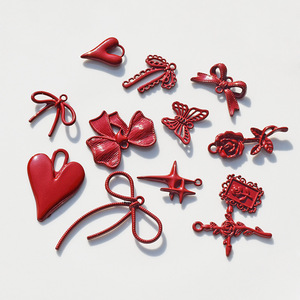 Ankora Red Series Charms Heart Butterfly Bowknot Flower Star Cross <b>Lock</b> Zinc Alloy Unisex DIY Jewelry Kit Gift - Product Image 3