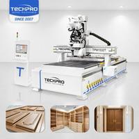 Routeur CNC à 3 axes TechPro avec lame de scie, machine de découpe du bois ATC 1325 1530 avec changeur d'outils automatique
