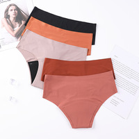 Culottes menstruelles OEM/ODM à quatre couches épaissies anti-fuites, forte absorption, en soie glacée sans couture pour femmes
