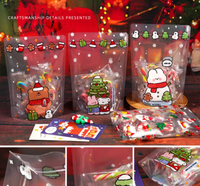 Sacs refermables transparents personnalisés, recyclables et résistants à l'humidité pour emballages cadeaux de Noël, bonbons et fêtes