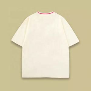 Camiseta de algodón de alta calidad para mujer con cuello acanalado personalizado 100% algodón para hombres - Product Image 2