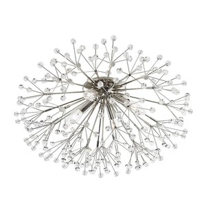Lustre semi-suspendu rustique rétro en bois vieilli, chrome et verre bulle, éclairage naturel pour hall d'hôtel, restaurant et salle à manger - Product Image 4