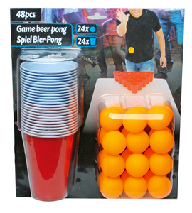 18oz 510ml Plástico PS Logotipo personalizado Beer Pong Impreso Beer Pong Set Vasos de plástico Vasos de colores Juego de <span class=keywords><strong>beber</strong></span> - Product Image 1