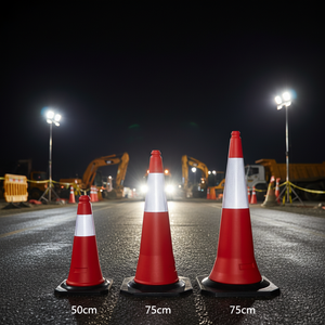 Cône <span class=keywords><strong>de</strong></span> sécurité routière réfléchissant en caoutchouc <span class=keywords><strong>de</strong></span> 1 mètre - Product Image 1