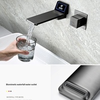 Robinet de lavabo encastré en laiton avec affichage numérique et cartouche céramique pour hôtels, maisons et halls – Design moderne intégré