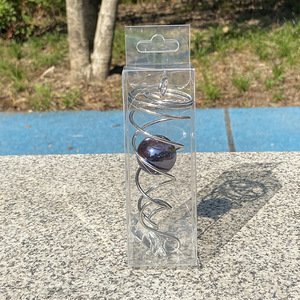 Campana de viento giratoria con cola en espiral, colgante de bola de cristal de 4,5 pulgadas, adorno decorativo colgante para decoración del hogar y jardín - Product Image 3