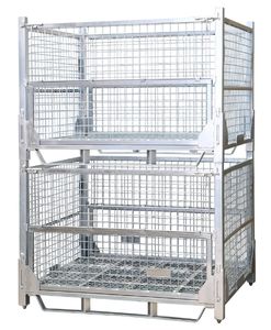 1000KG Q235 Euro Collapsible Foldable Pallet Cages Storage Wire Container Storage Cages For Warehouse