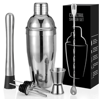 Ensemble de shaker à cocktails 2026, kit de mixologie pour barman, outils de bar de qualité supérieure, articles de bar, shaker à martini, doseur, cuillère à mélanger, pilon