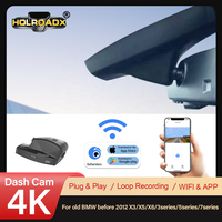 Caméra de tableau de bord cachée Holroadx 2160P 4K OEM pour BMW X1/X3/X6/Série 3/5/7 Année 2012, WiFi, Enregistrement en boucle via APP, Enregistreur vidéo, Vision nocturne