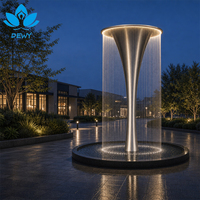 Fabricant professionnel de fontaines à rideau d'eau modernes, sur mesure, en métal, OEM ODM avec éclairage LED DMX512 pour la cour d'hôtel