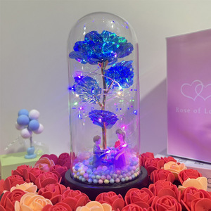 Luz Nocturna de Rosa Eterna con Cubierta de Cristal, Regalo para Cumpleaños, San Valentín, Novia, Madre, Decoración con Diseño de <span class=keywords><strong>Rosas</strong></span> - Product Image 3